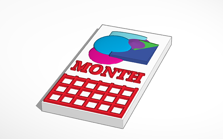 3D design Abstract Art Calendar - Tinkercad
