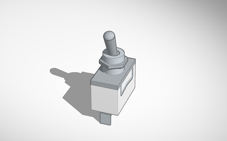 Toggle Button Cad 3D design Toggle Switch big - Tinkercad