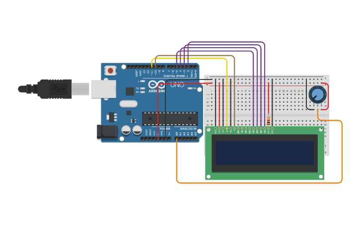 Circuit design Arduino Potentiometer Controlled Text Display on LCD ...
