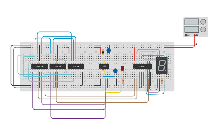 Circuit design Sequential Counter - Tinkercad