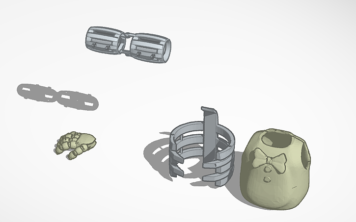 3D design working springlocks suit WIP - Tinkercad