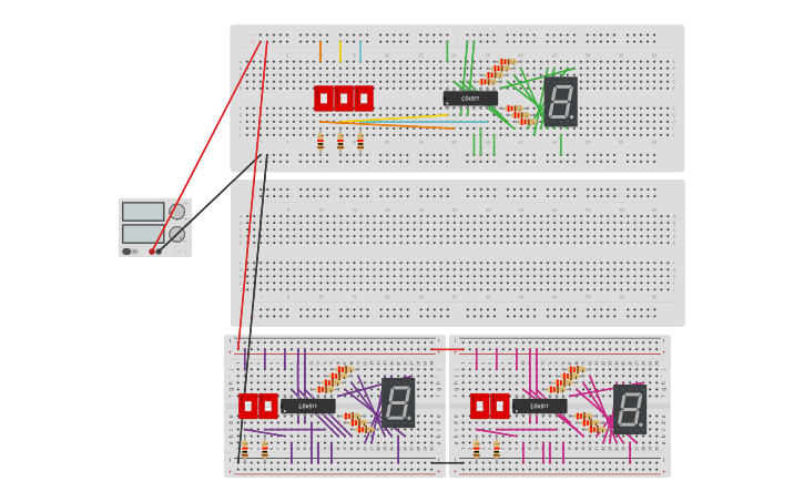 Circuit design Inputs and Outputs for 2 bit Adder - Tinkercad