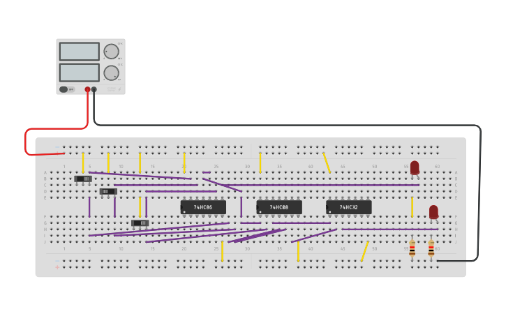 Circuit design Full Adder Using Basic Gates - Tinkercad