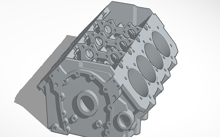 Motor Create Mod 3D design #147- V8 Motor Blok - Tinkercad