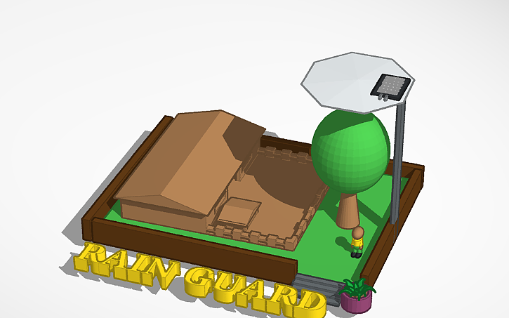 3D design RAIN GUARD - Tinkercad