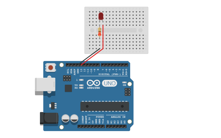 Led Conectado A Arduino Circuit design Encender y apagar un led con arduino - Tinkercad