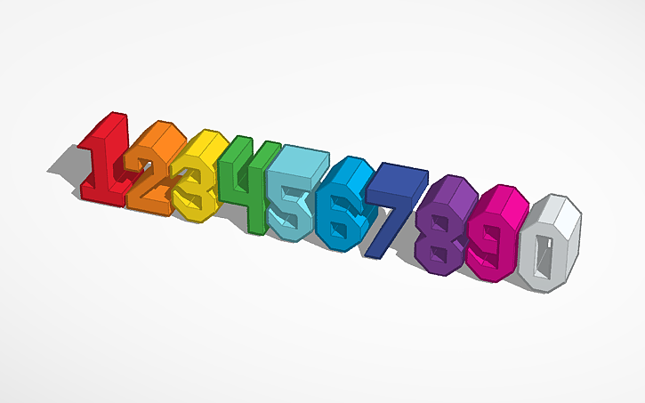 3D design Numbers - Tinkercad