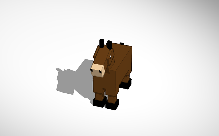 3D design Minecraft Mule/Donkey - Tinkercad