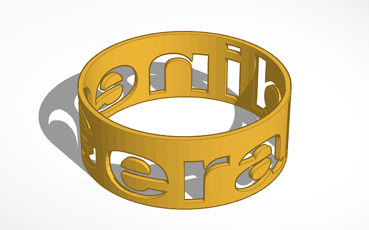 3D design text ring 1 - Tinkercad