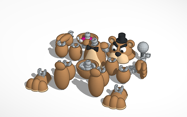 3D design Freddy Fazbear (FNAF) - Tinkercad