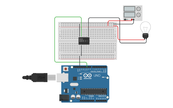 Rele Intructble Arduino Circuit design Uso de RELE - Arduino - Tinkercad