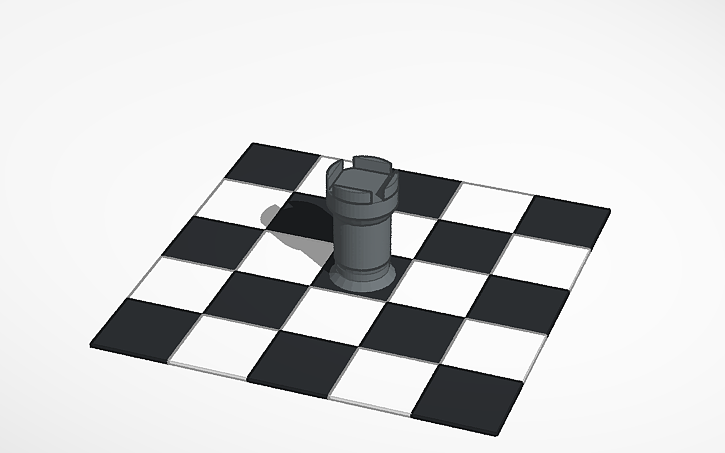 3D design Chess Piece Rook - Tinkercad