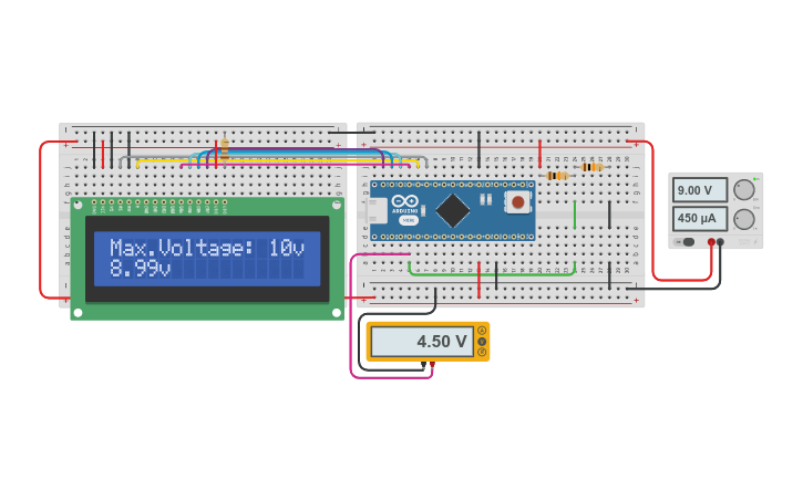 Circuit design Voltmeter - Tinkercad