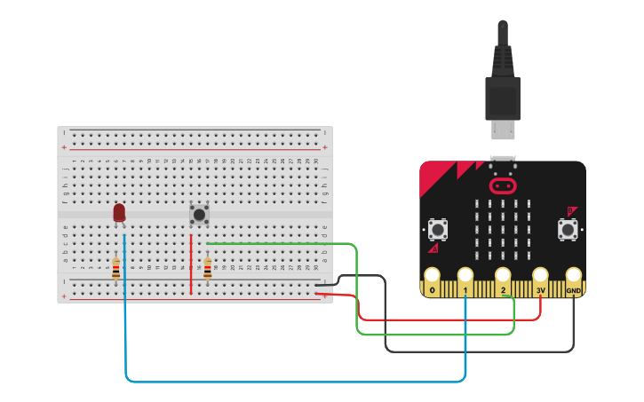 Circuit design BUTTON-LED - Tinkercad