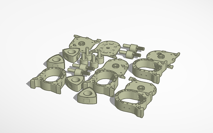 3D design 4 rotor engine (26b) - Tinkercad