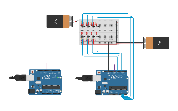 Circuit design modbus - Tinkercad