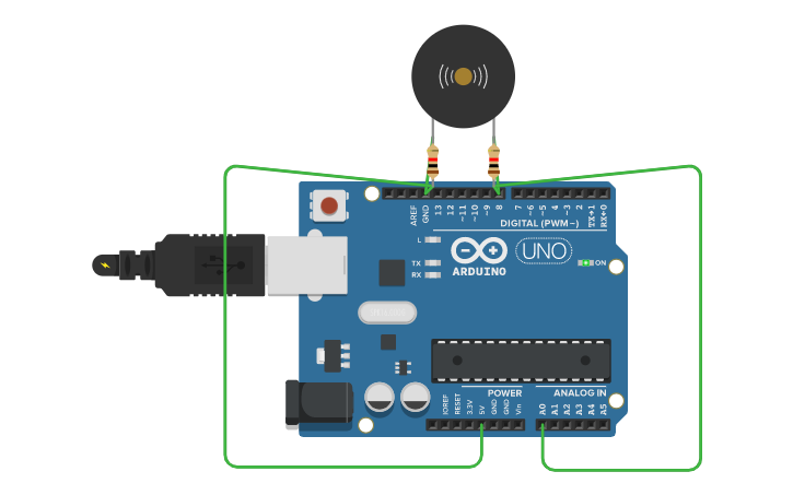 Arduino Song Notes Circuit design Musical Arduino Song - Tinkercad