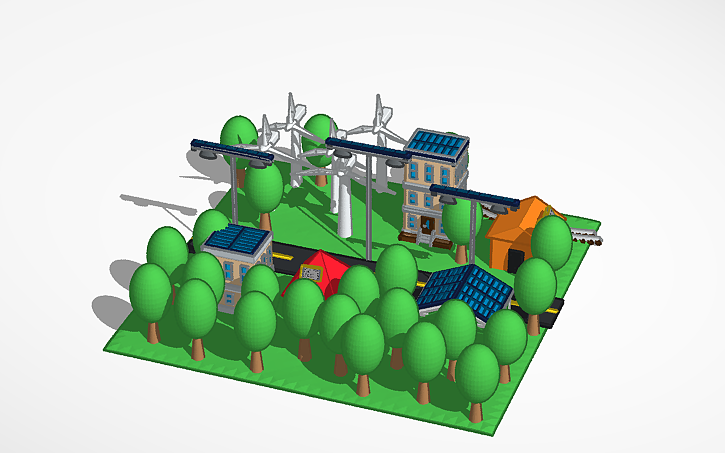 3D design Eco-Friendly City | Sustainable Development - Tinkercad