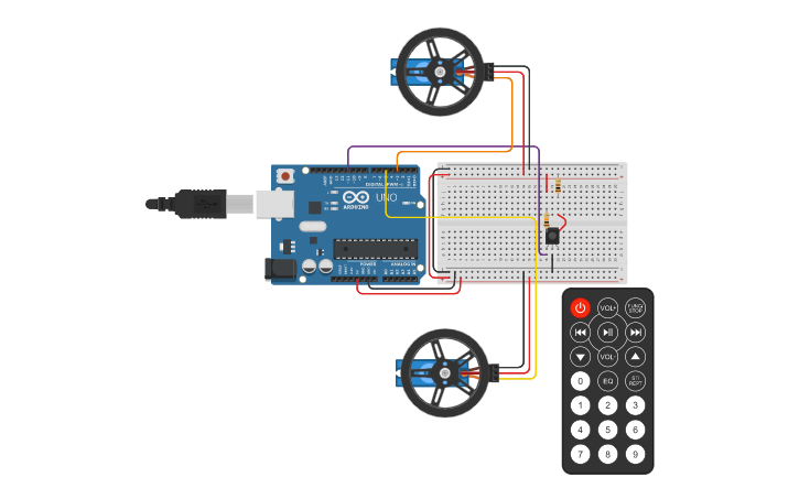 Circuit design IR Remote Servo Robot - Tinkercad