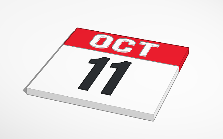 3D design Calendar - Tinkercad