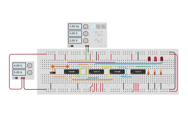 Circuit design ASY UP/DOWN COUNTER - Tinkercad