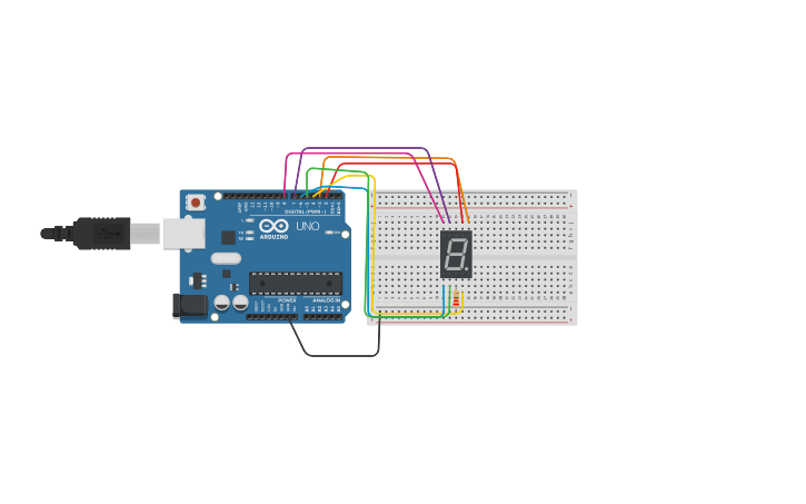 Circuit design NUMBERS - Tinkercad