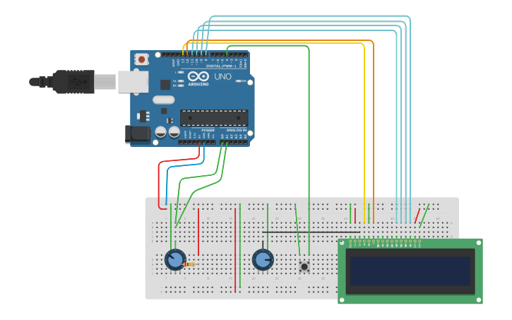 Circuit design LCD stereo audio level indicator with peak dB - Tinkercad