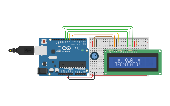 Circuit design LCD Tecnotato - Tinkercad