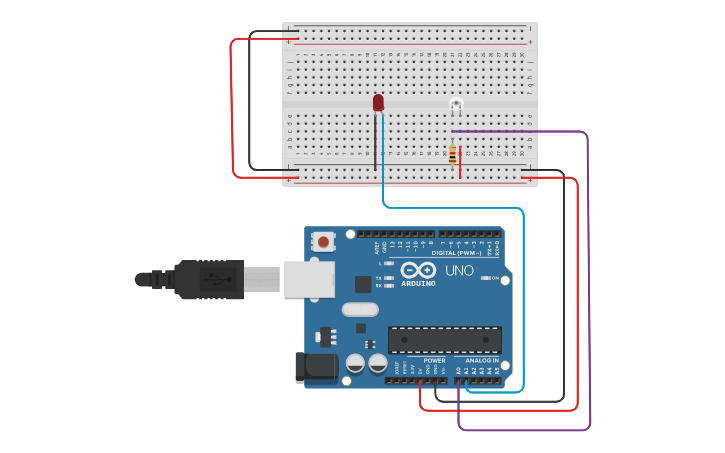 Circuit design Ambient Light Sensor - Tinkercad