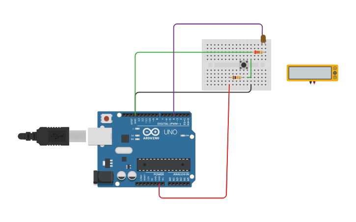 Circuit design Encendido y apagado de un LED - Tinkercad