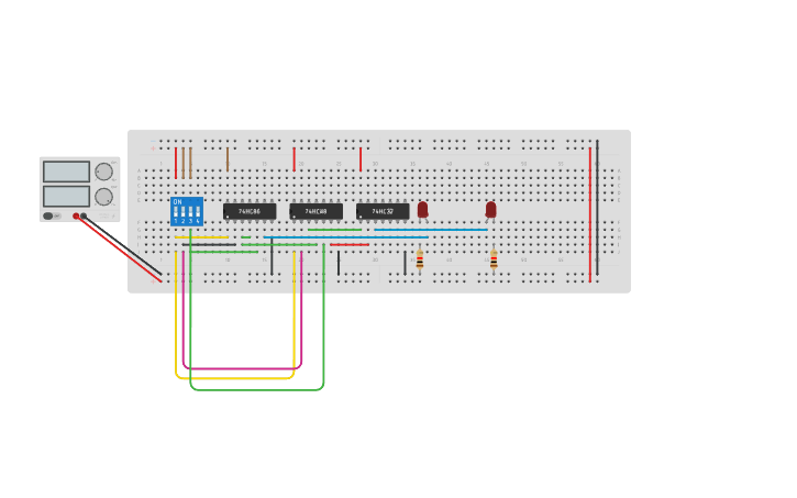 Circuit design Full Adder - Tinkercad