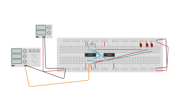 Circuit design Exp 8 : Traffic Light using Flip Flop - Tinkercad