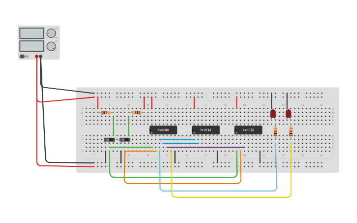 Circuit design FULL ADDER - Tinkercad