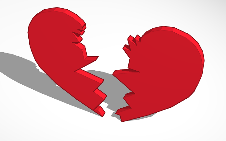 3D design Broken Heart - Tinkercad