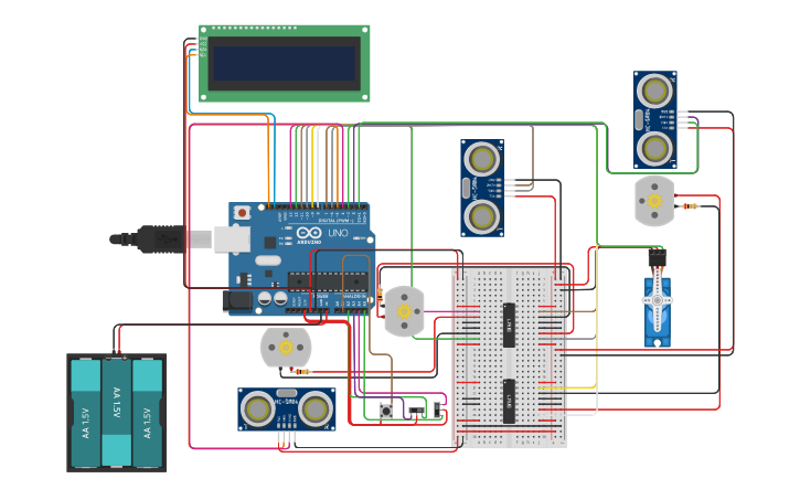 Circuit design Claw machine - Tinkercad