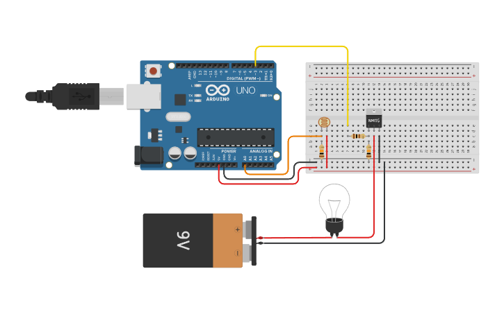 Circuit design smart bulb - Tinkercad