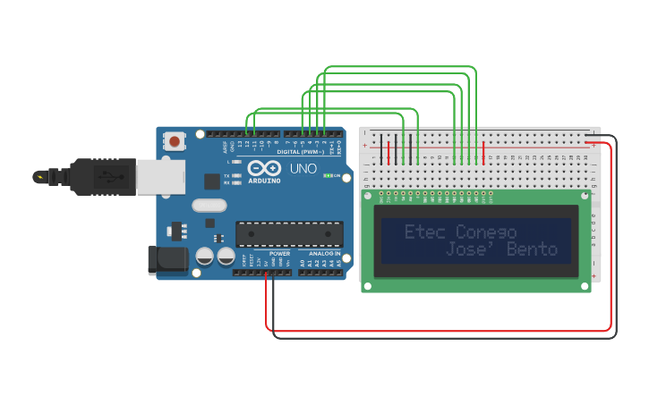 Circuit design Display LCD - Tinkercad