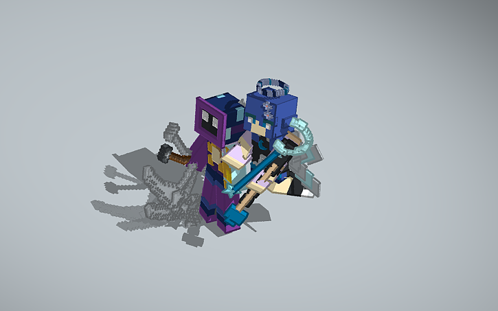3D design Minecraft - Two Powerful Characters - Tinkercad