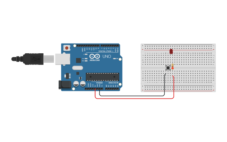 Circuit design Simple Button Circuit - Tinkercad