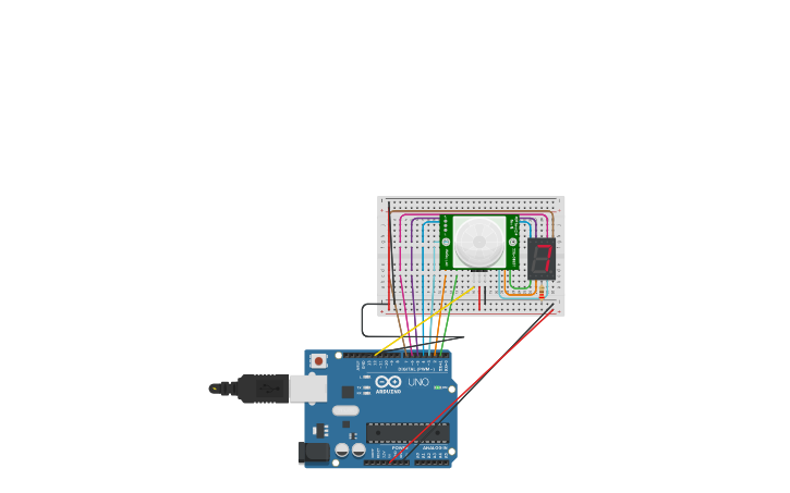 Circuit design Copy of Seven Segment Display Countdown - Tinkercad