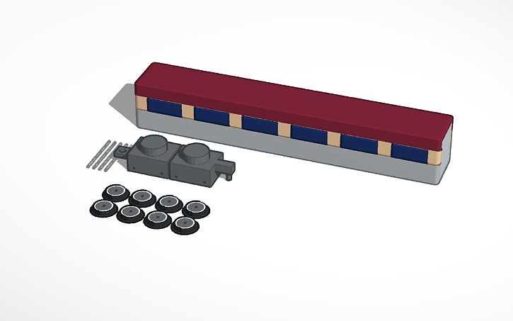 3D design PASSENGER TRAIN CAR - Tinkercad