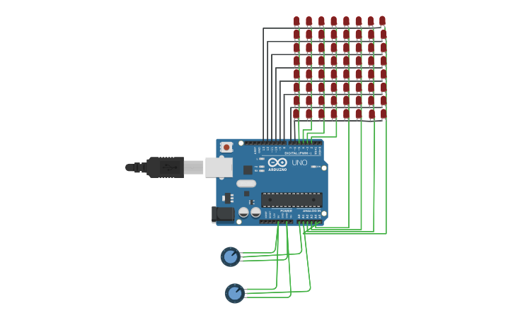 Circuit design led matrix - Tinkercad