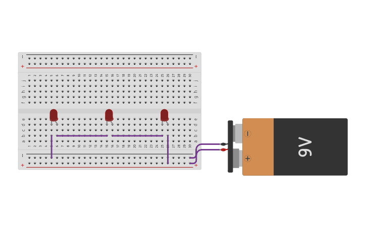 Circuit design LED Series - Tinkercad