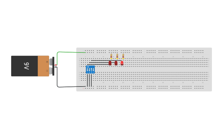 Circuit design binary - Tinkercad
