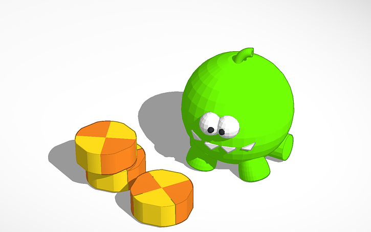 3D design Om nom (Cut the rope) - Tinkercad