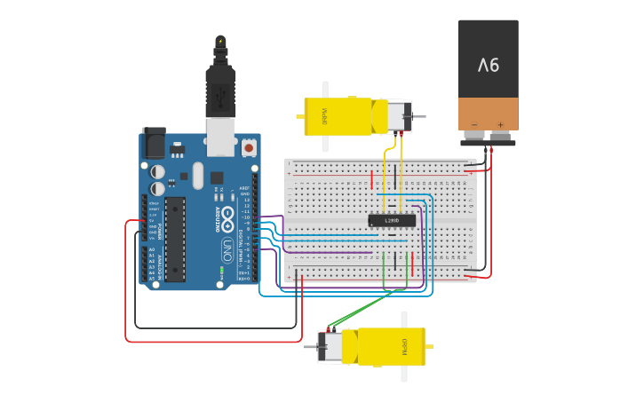 Circuit design Control Motor Driver (Robot) - Tinkercad