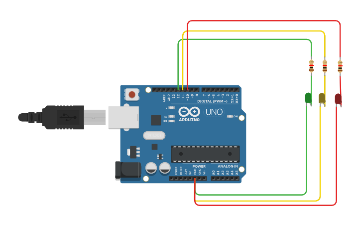 Circuit design Arduino LED - Tinkercad