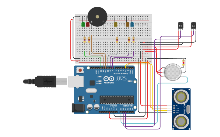 Circuit design Copy of Arduino multi sensor - Tinkercad