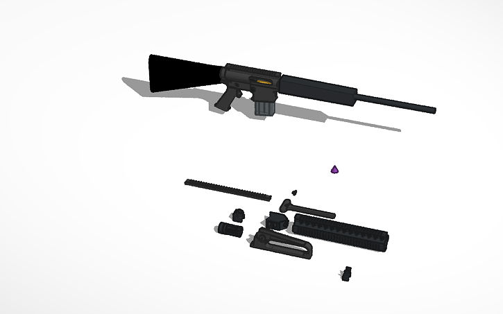 3D design M16A1 & M203 - Tinkercad