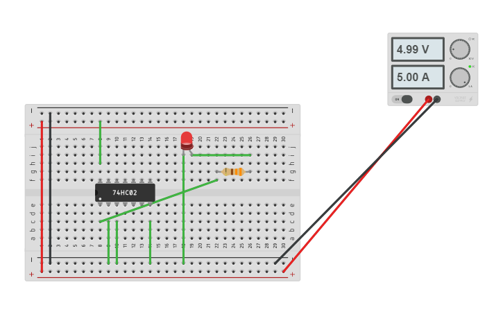 Circuit design NOR GATE - Tinkercad